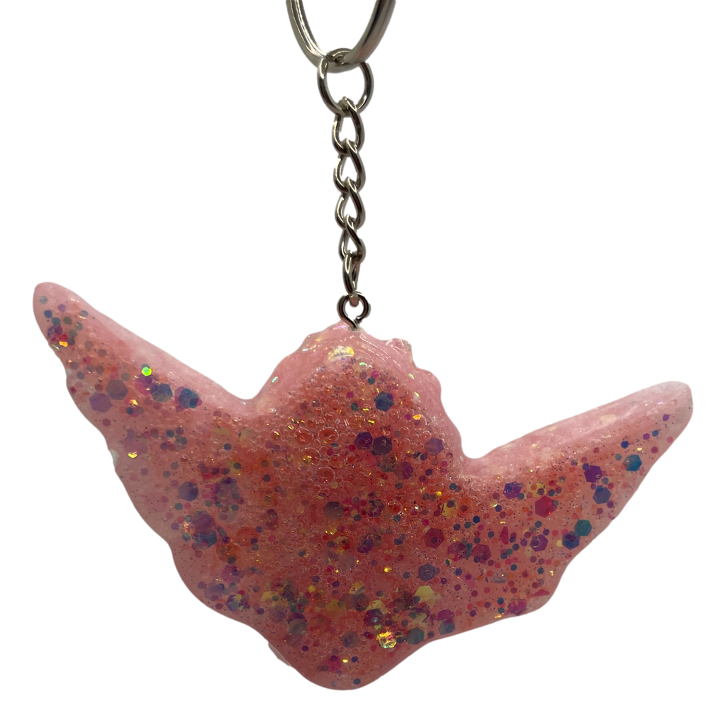 Gorgeous Soft Pink Glitter Angel Keychain