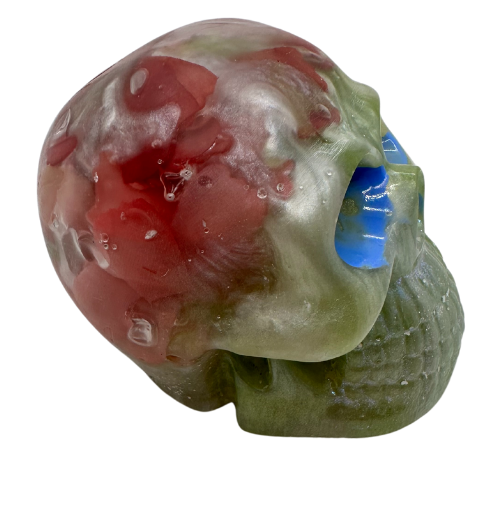 Muted Floral Resin Skull