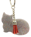 Colourful Foil Covered Cat Keychain