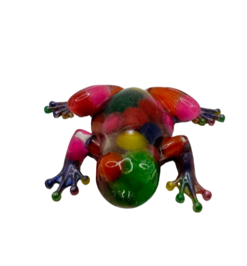 Colourful Pom Pom Resin Frog