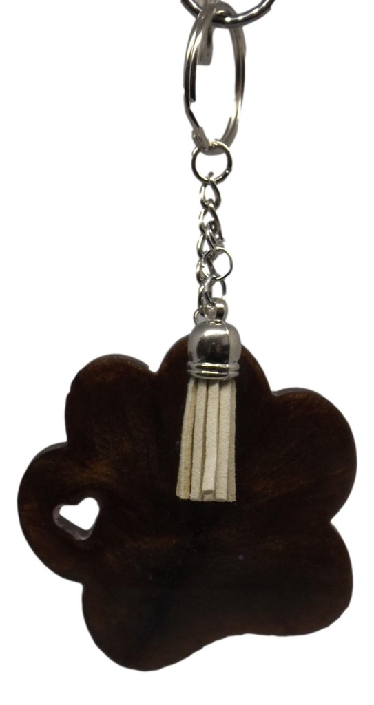 Chocolate Brown Pawprint Keychain