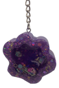 Purple Glitter Paw Shaker Keychain