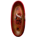 Red & Black Woodsman Oval Resin Bowl 