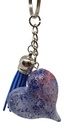 Big Blue Puff Heart Keychain