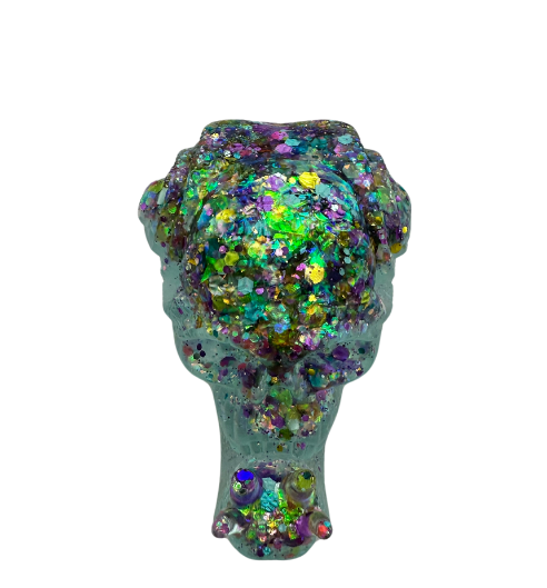 Glitzy Snail Skull - Resin 