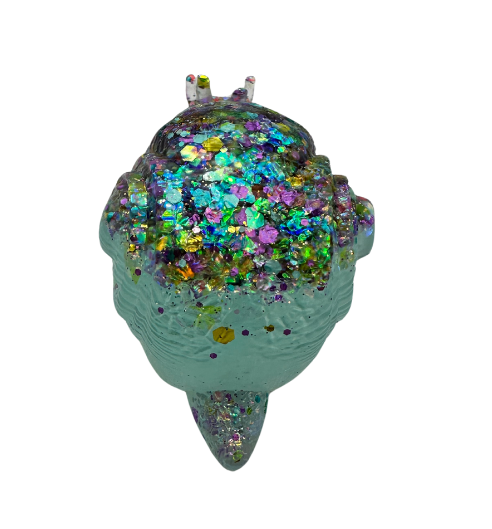 Glitzy Snail Skull - Resin 