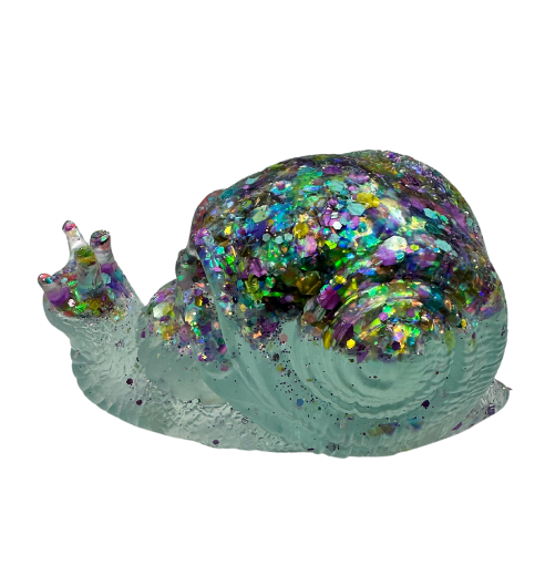 Glitzy Snail Skull - Resin 
