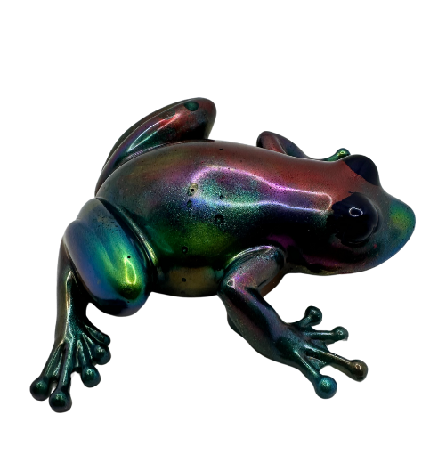 Metallic Colour-shifting Resin Frog 