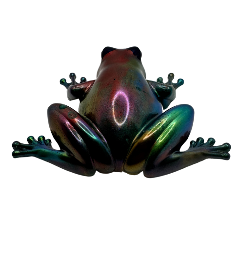 Metallic Colour-shifting Resin Frog 