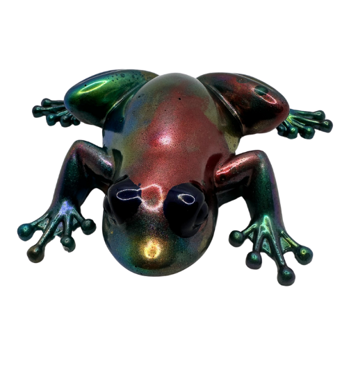Metallic Colour-shifting Resin Frog 