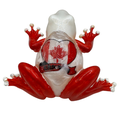 Oh Canada Red & White Resin Frog 