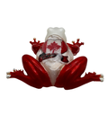 Oh Canada Red & White Resin Frog 