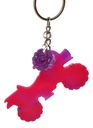 Pink ATV Key Chain with a Purple Rose