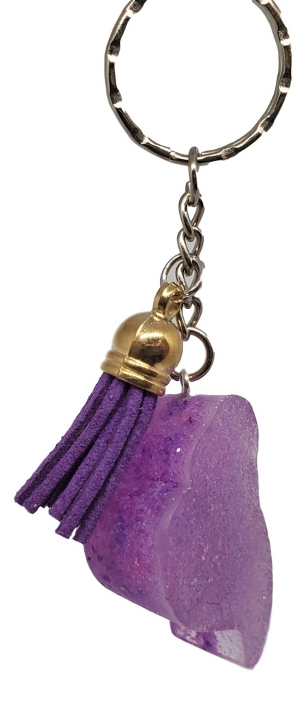 Purple Flamingo Keychain with Tassel Charm