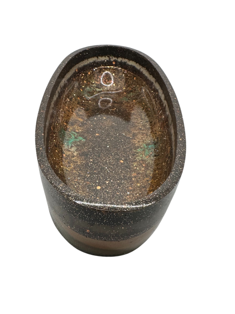 Metallic Mirage Oval Resin Bowl