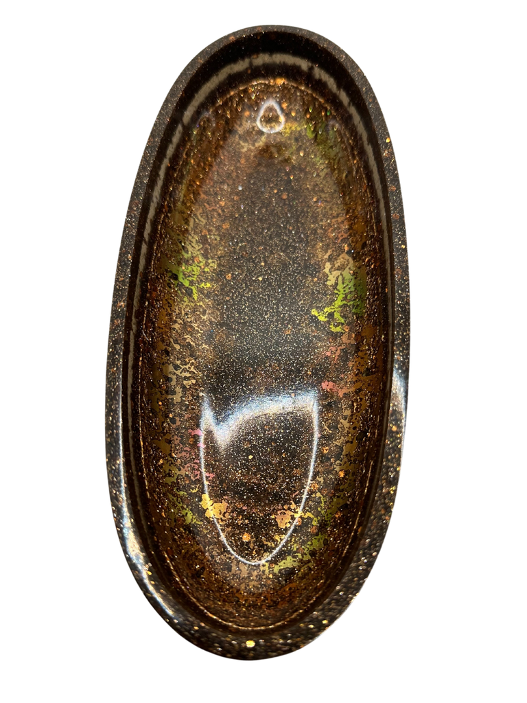Metallic Mirage Oval Resin Bowl