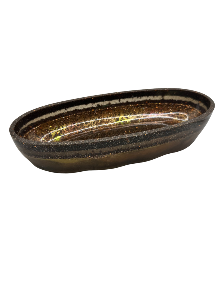 Metallic Mirage Oval Resin Bowl
