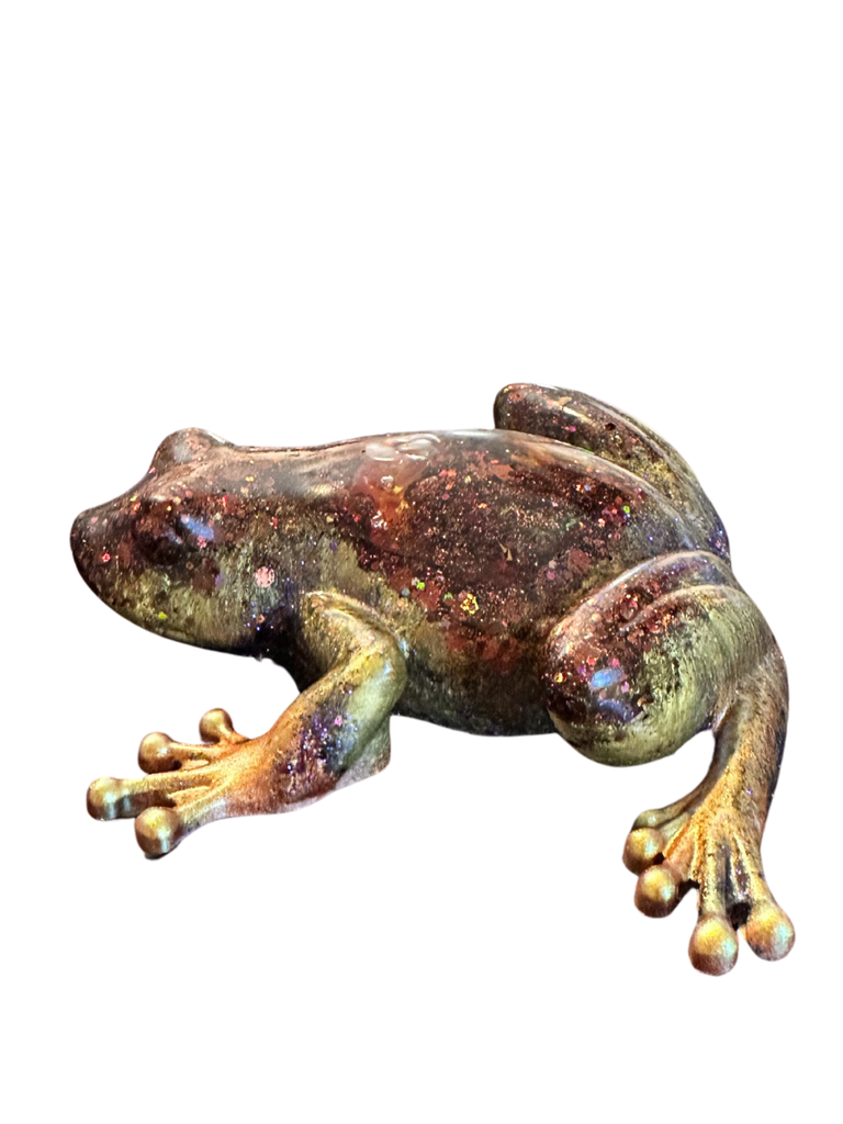 Hidden Blossom Hops Resin Frog  