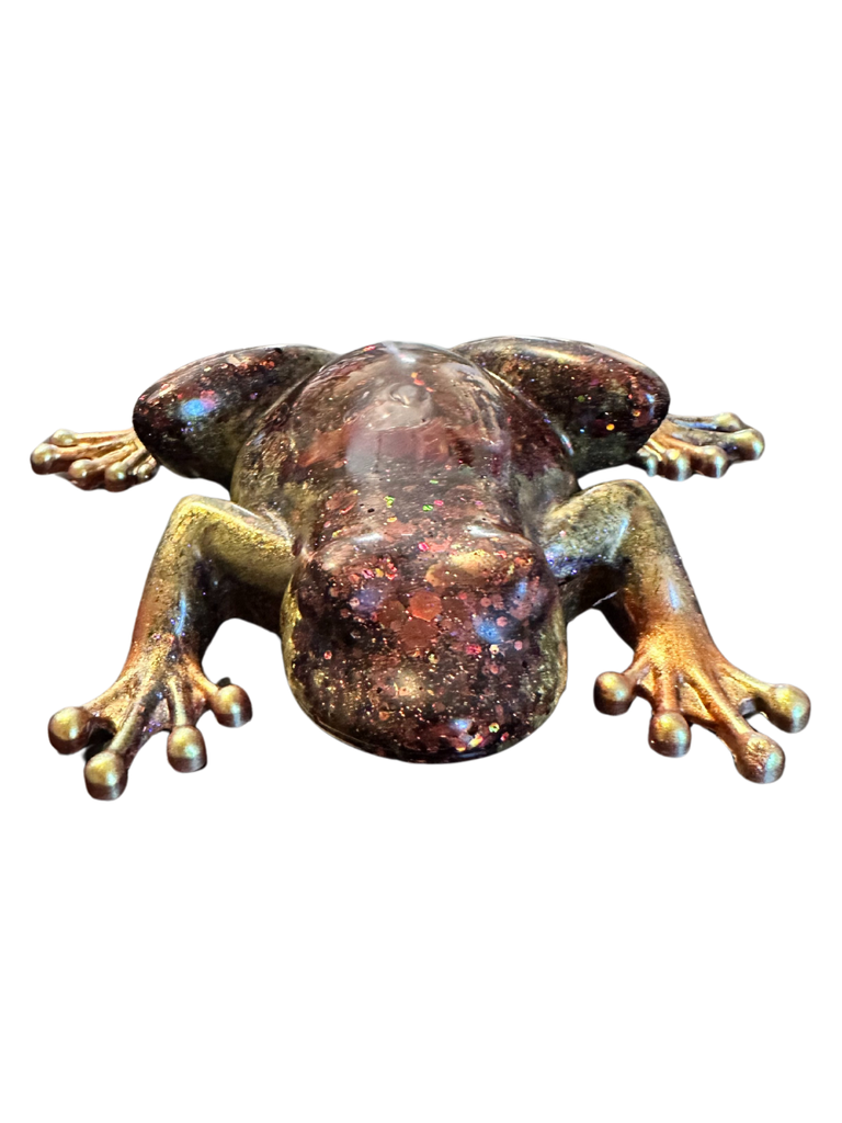 Hidden Blossom Hops Resin Frog  