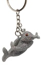 Sparkling Silver Whale Family Keychain