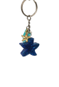 Deep Blue Glitter Starfish Keychain with Charms