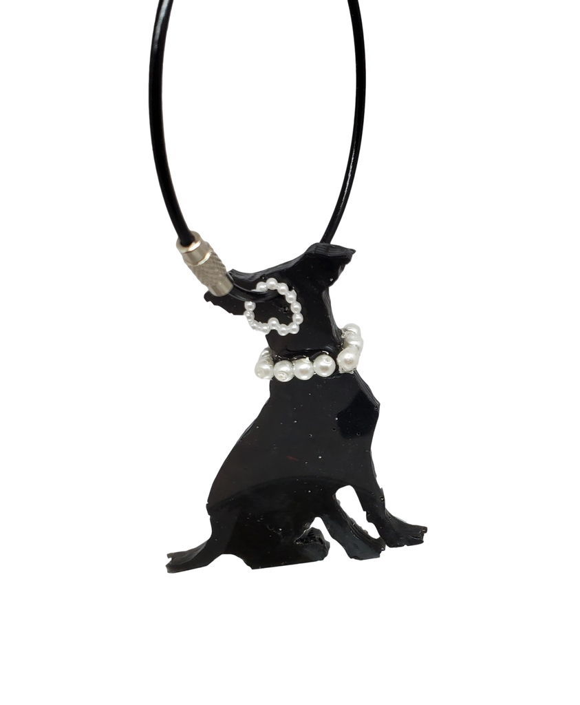 Black Sitting Dog Keychain