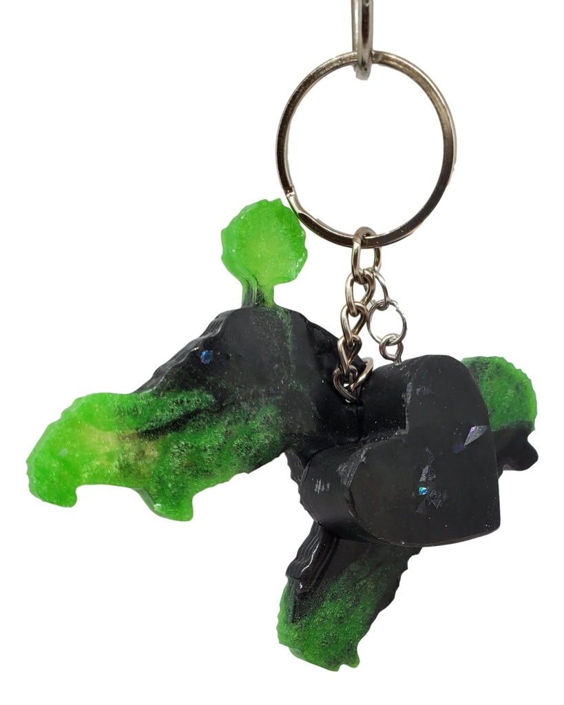 Black & Green Poodle Keychain