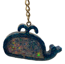 Blue Glitter Sparkling Whale Shaker Keychain