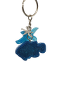 Dark Teal Blue Glitter Clownfish Keychain