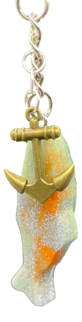 Green & Orange Fish Keychain