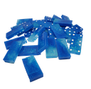 Blue Tones 28-piece Resin Domino Game Tiles