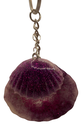 Purple Scallop Shell Shaker Keychain