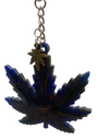 Blue, Green & Orange Pot Leaf Keychain