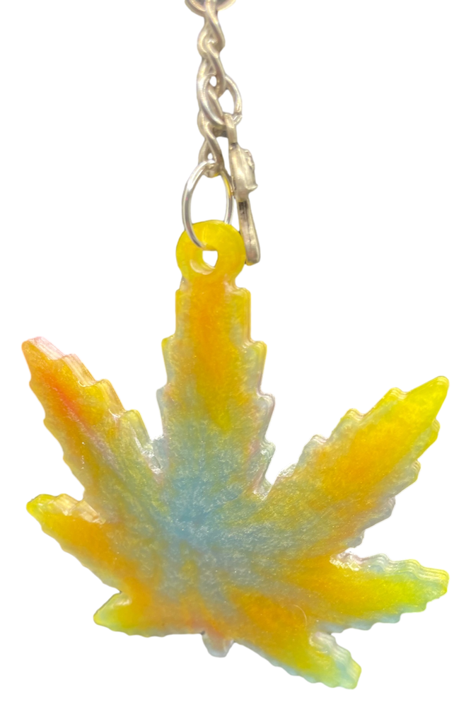 Soft Pastel Pot Leaf Keychain