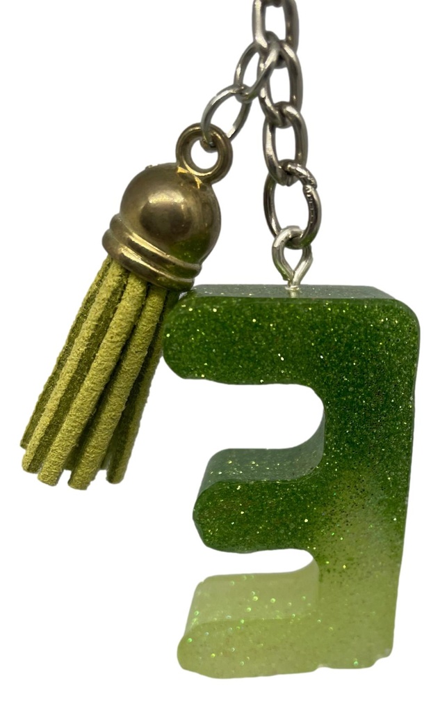 Blended Green Alphabet Keychain