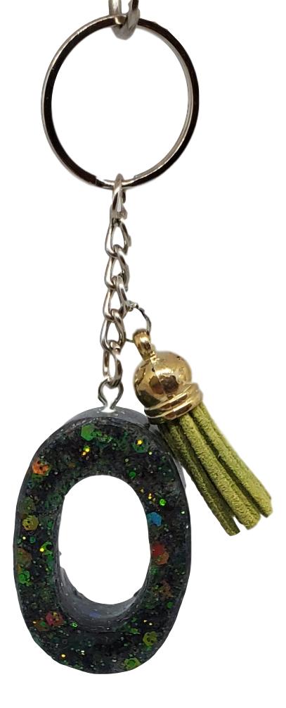 Green & Bronze Letter "O" Alphabet Key Chain