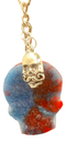 Eerie Red & Blue Skull Keychain