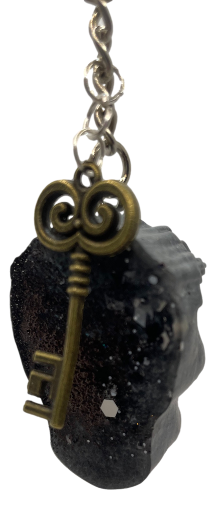 Black & Silver Sugar Skull Keychain