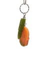 Orange and Green Glitter Key Chain with Bullet Charm