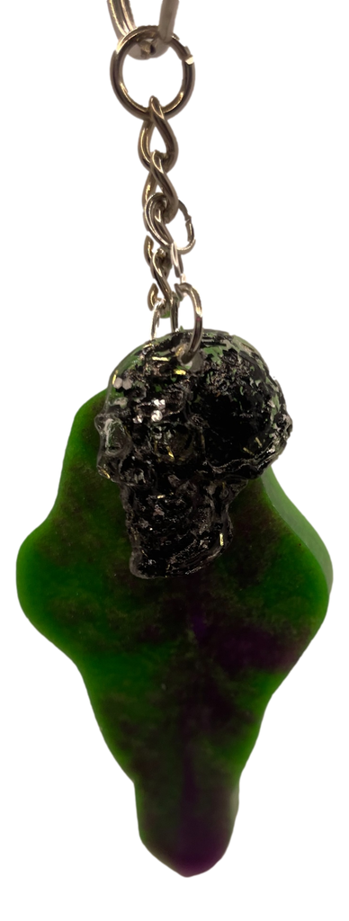 Bright Green Black Features Ghoul Keychain