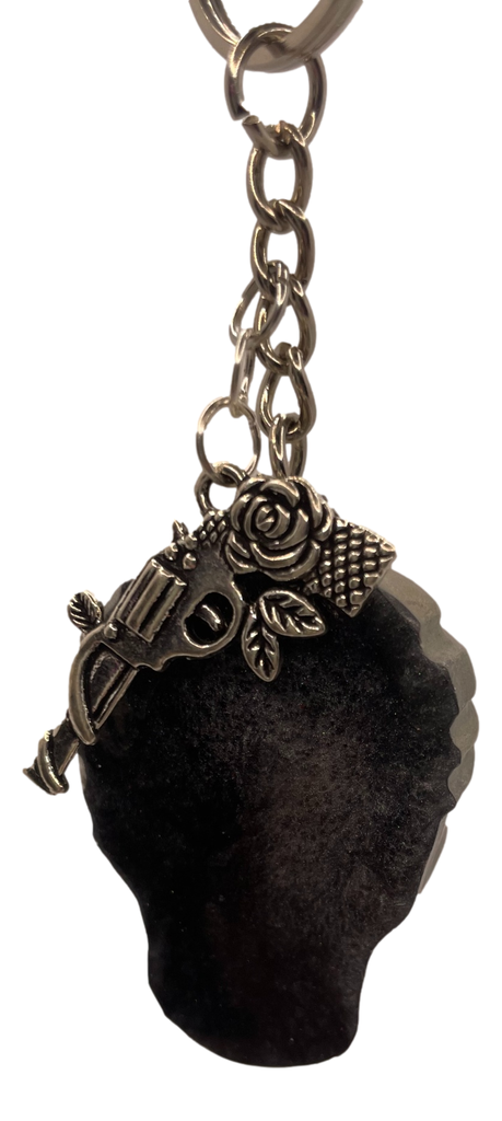 Grey Pirate Skull Keychain