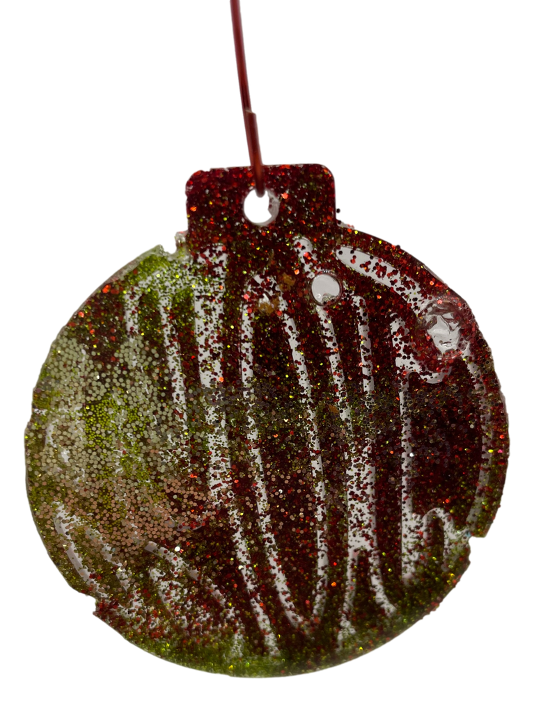 Sparkling Red & Green JOY Tree Ornament