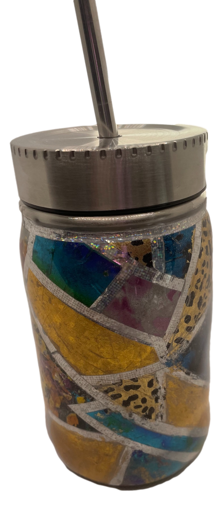 Stained Glass Effect Mason Jar Tumbler