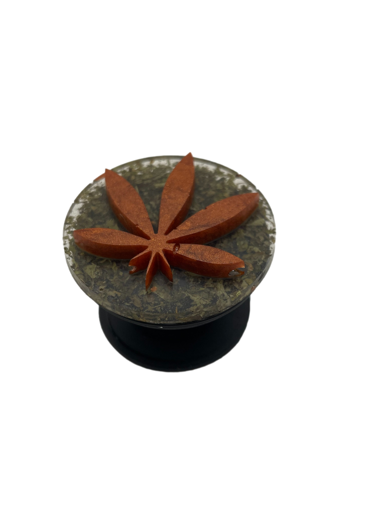 Copper Pot Leaf on Bud Base Phone Stand