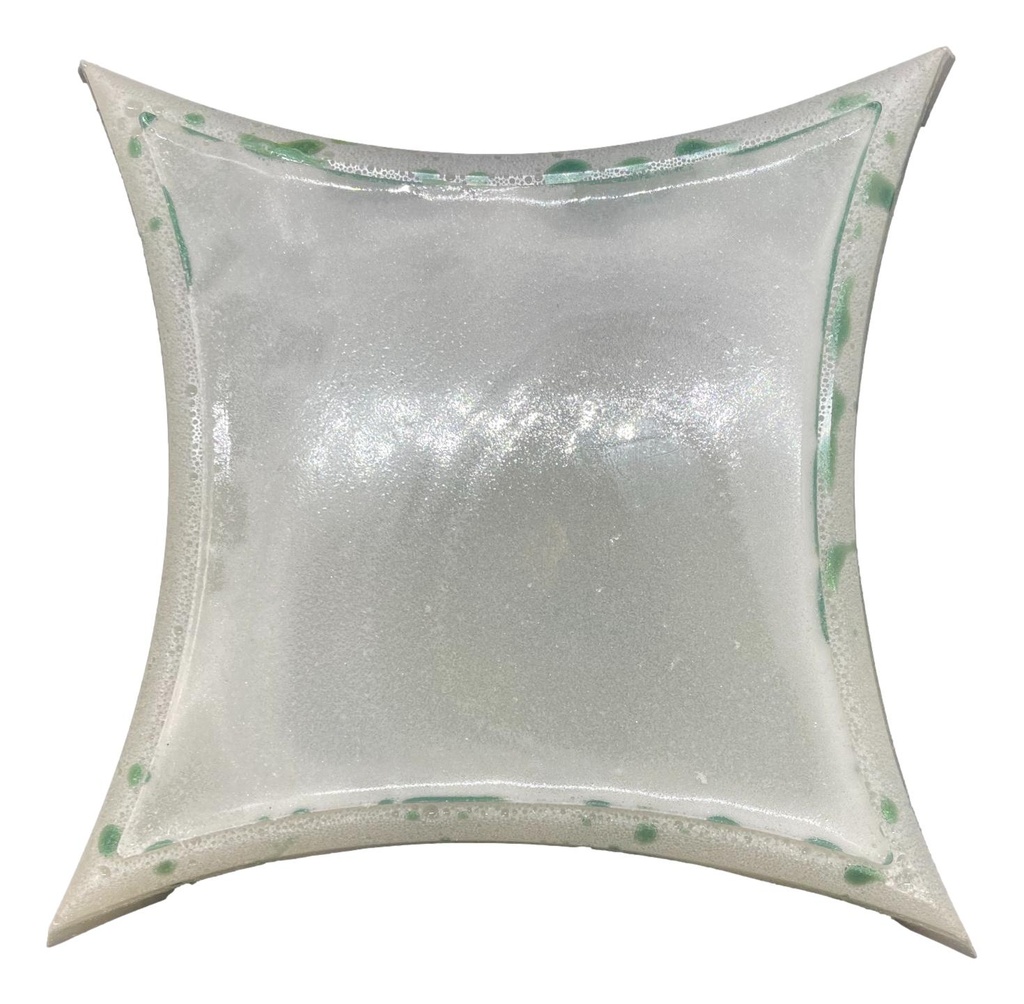 Square Trinket Tray - White & Green