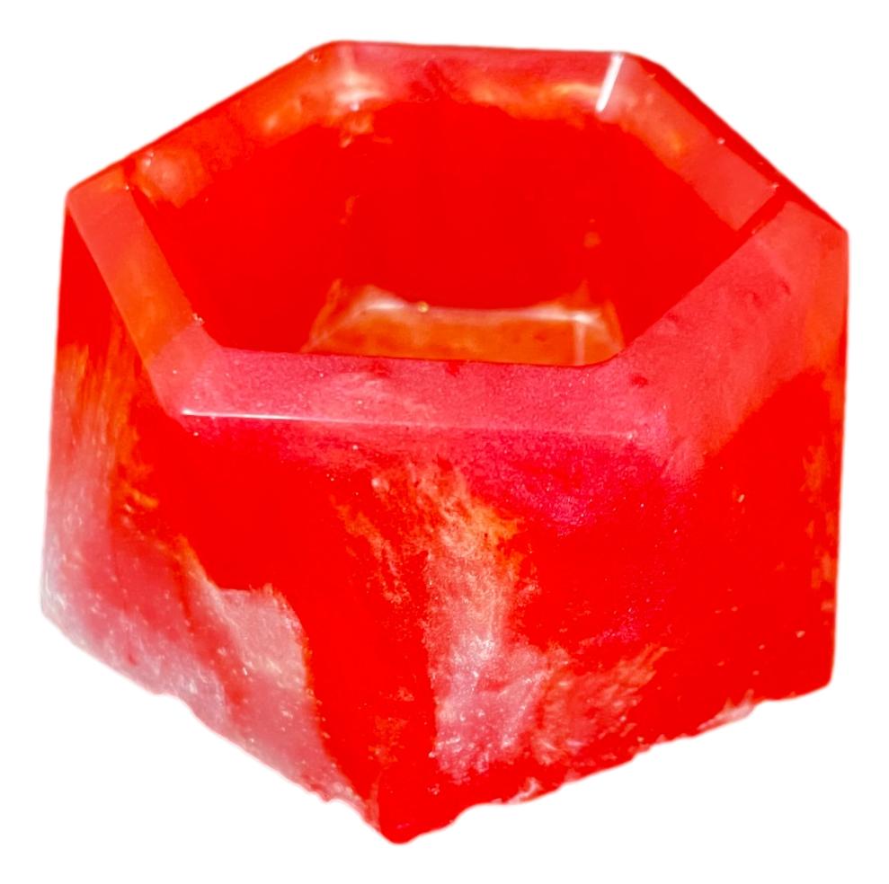 Hexagon Succulent Resin Planter - Red