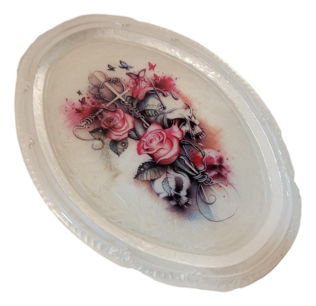 Rose and Skull Trinket / Rolling Tray