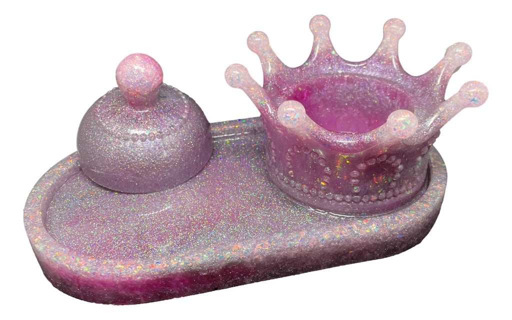 Shimmering Pink Tray and Trinket Crown