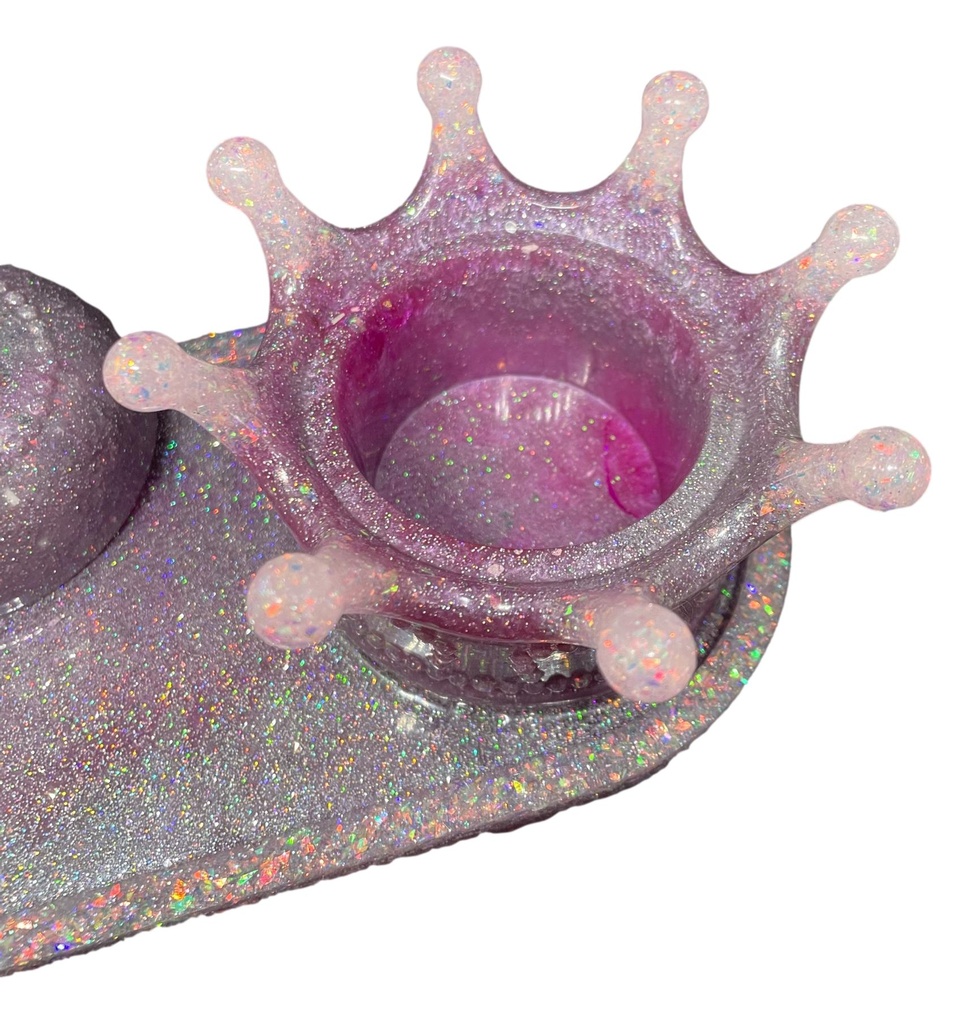 Shimmering Pink Tray and Trinket Crown