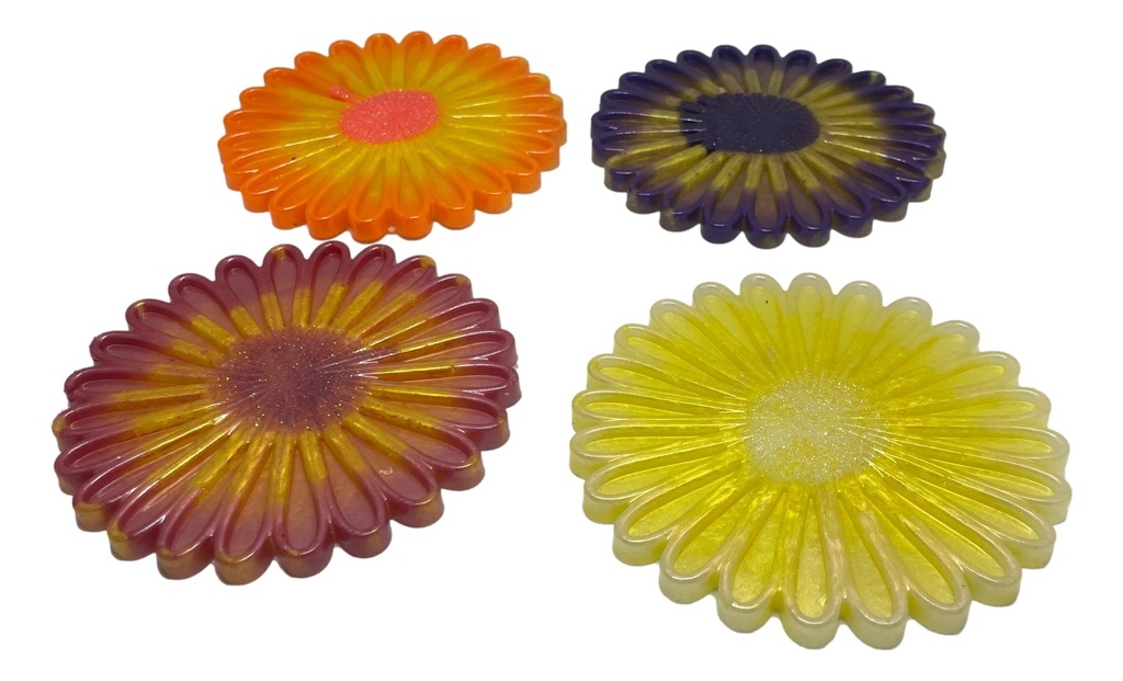 Bright Spring Colours Floral Coaster Set with Container